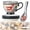 B, variant on Ceramic Meal Mug with Plate Spoon for Breakfast Coffee Soup Cereal Microwave Safe
