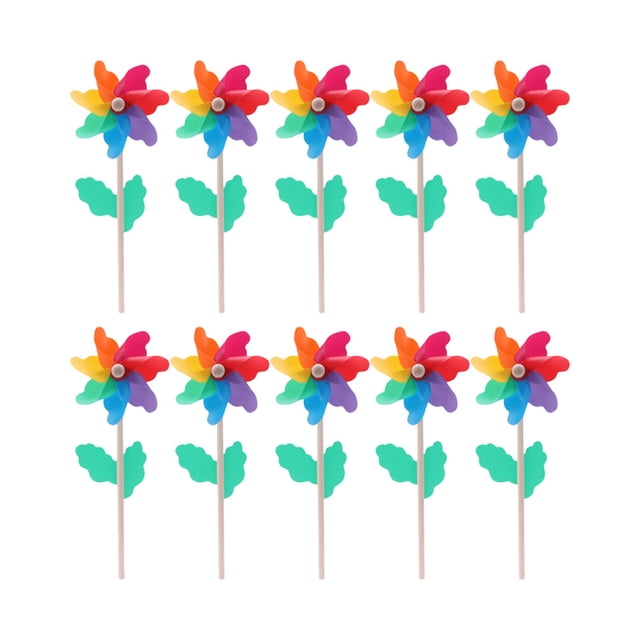 CHICHUMID 14Pcs Simple and Lovely Design Windmill Lawn Ornament for Garden Party Decor