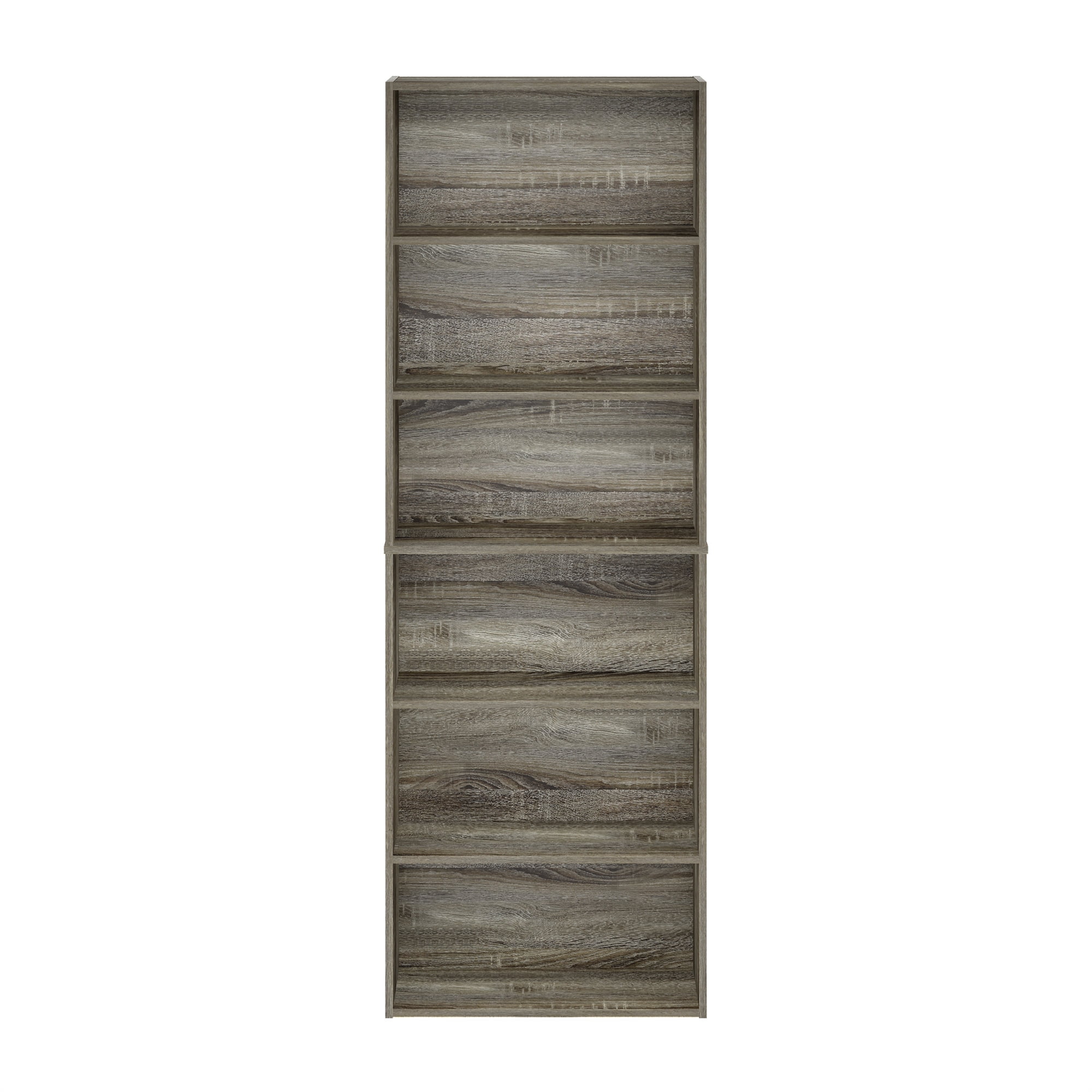 Furinno JAYA Simply Home Free Standing Adjustable 6-Tier Open Storage Bookcase, French Oak