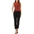 thumbnail image 2 of INSPIRE CHIC Women's Sleeveless Lace Ruffled Semi Sheer Blouse Top, 2 of 7