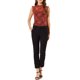 thumbnail image 2 of Blusa sin mangas de encaje con volantes semi transparente para mujer Inspire Chic color rojo oscuro M, 2 of 7