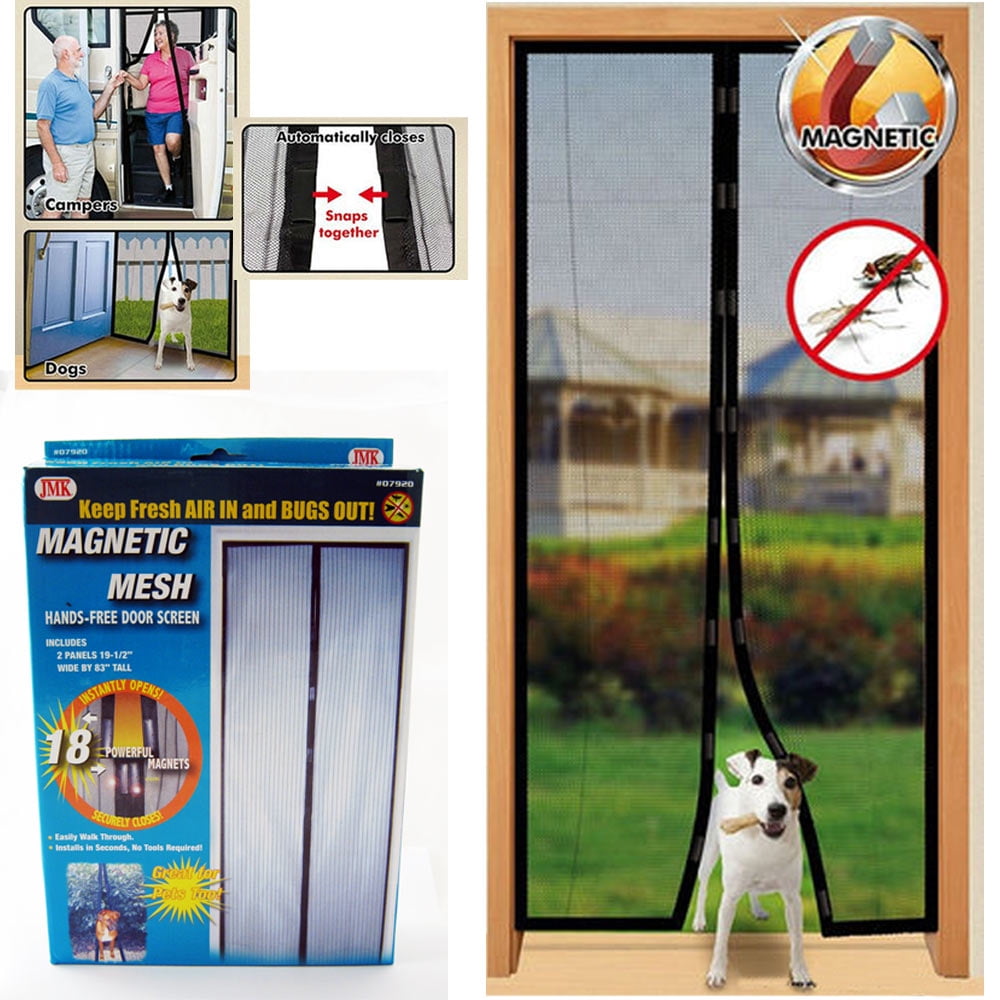 Mesh Screen Door Instant Hands Free Patio Bug Mosquito Fly Net