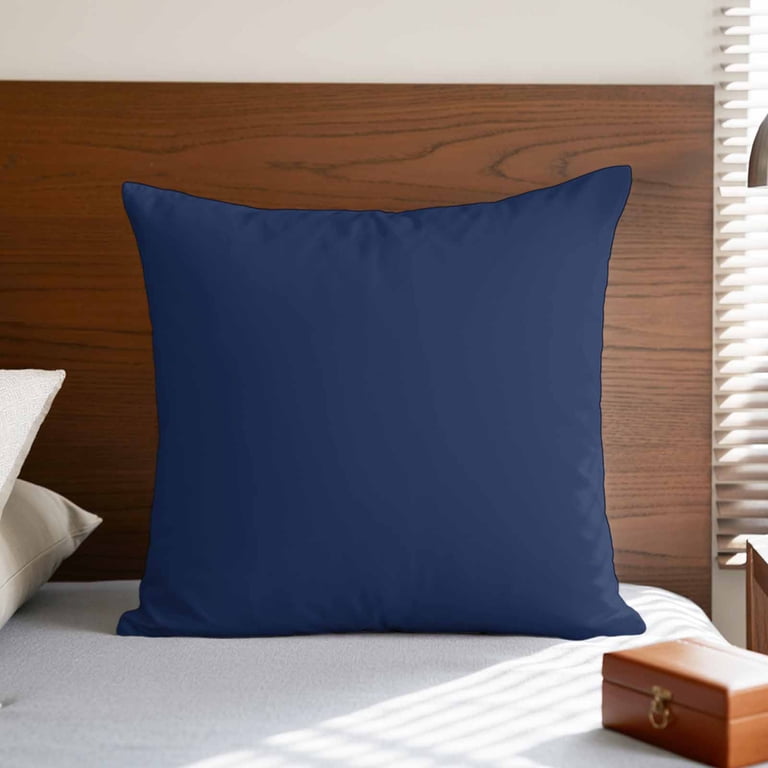 Navy Blue Pillow Covers 24x24 Inch, Farmhouse Solid Navy Blue