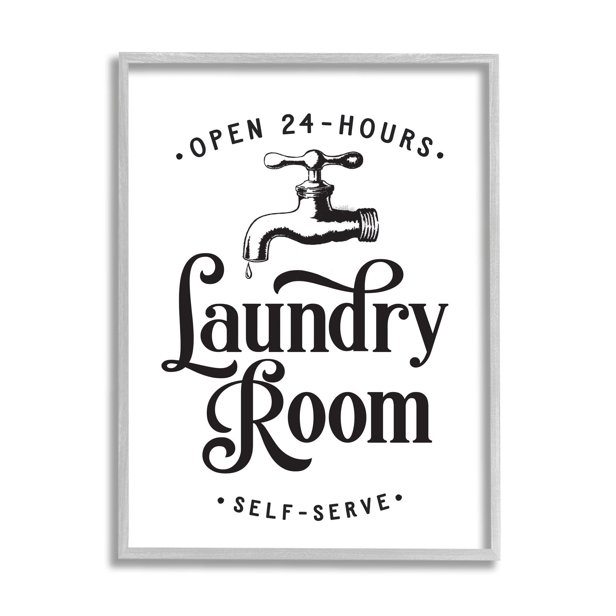 Designed by Lettered and Lined Canvas Wall Art Stupell Industries Vintage Help Wanted Laundry Room Sign Black White 24 x 30 