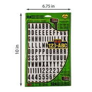 Hy-Ko 1 inch Vinyl Black and White Self-Adhesive Sticker Letters and Numbers Set, 96 Pieces