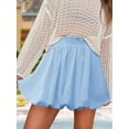 thumbnail image 6 of Women Summer Boho High Waisted Ruffled Cute Casual Dressy Mini Skorts Light blue L, 6 of 7