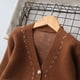 thumbnail image 4 of Cowsor Unisex Boys Girls Cardigans Sweater V-Neck Long Sleeve School Uniforms Button Knit Tops, 4 of 7