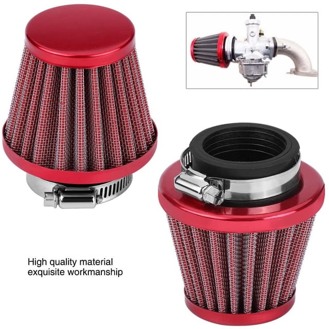 Kit de inducción de admisión de aire frío universal de cono redondo de filtro de aire de 38 mm para motocicleta todoterreno ATV Four Pit Bike (rojo) Ormromra WLJ-0736