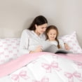 thumbnail image 4 of Erosebridal Girls Cartoon Bowknot Bedding Comforter Set 7-Piece,Dreamy Princess Bow King Bedding Sets for Teens Women,Pink Reversible,Breathable Home Decor, 4 of 6