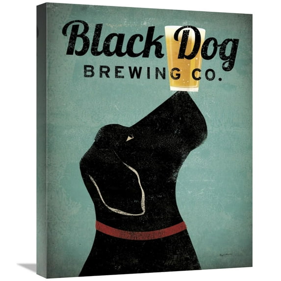 Global Gallery's 'Black Dog Brewing Co v2' By Ryan Fowler Stretched Canvas Wall Art