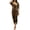 Camel, variant on Women's Ruched Surplice Half Sleeve Dress with Slit and Stretch 95% Polyester 5% Spandex Perfect for Party Wear