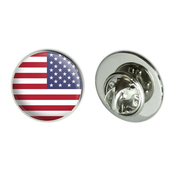 Reversed USA American Flag Red White Blue Military Metal 0.75" Lapel Hat Pin Tie Tack Pinback