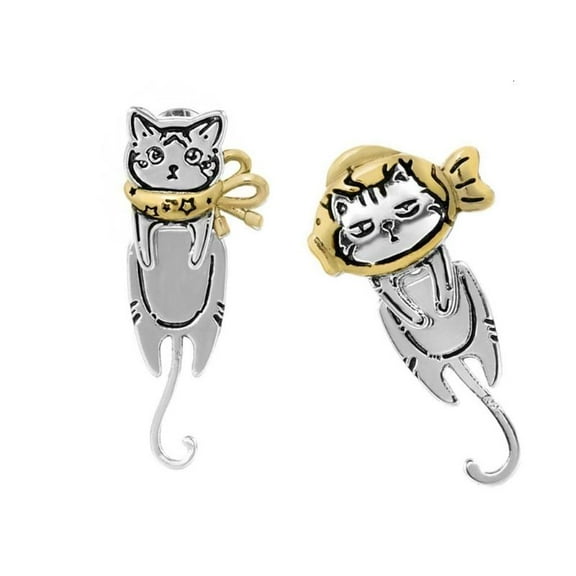 WINDLAND Lovely and Fun Cats Earrings in Silver for Everyday Charm and Appeal Ornament