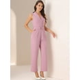thumbnail image 2 of DARING DIVA Women's Casual Sleeveless Shawl Collar Office Jumpsuit M Dark Pink, 2 of 6