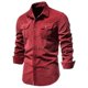 thumbnail image 1 of Schan Men's Cotton Corduroy Long Sleeve Turndown Slim Fit Casual Top Blouse Shirt, 1 of 2
