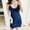 Navy, variant on Women's Lace Trim Silk Cami Nightgown Sexy V Neck Nightdress Spaghetti Straps Summer Full Slip Mini Lingerie Dress