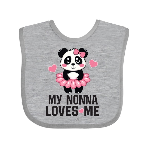 Inktastic Nonna Loves Me Granddaughter Panda Girls Baby Bib