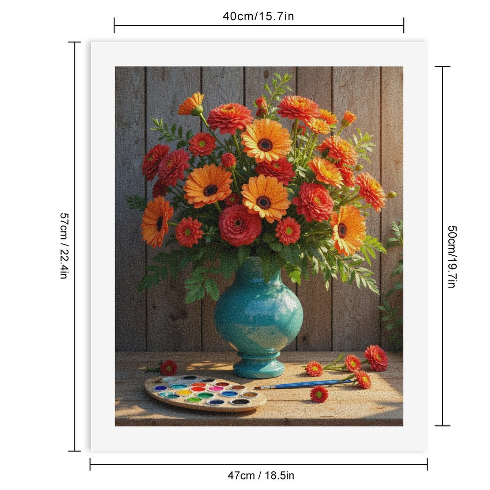 Paint By Numbers Kit for Adults Beginner - Vibrant Floral Display Painting Art DIY Canvas Painting Kits for Adults, Frameless Paint By Number for Adults for Home Wall Decor 16x20 Inch