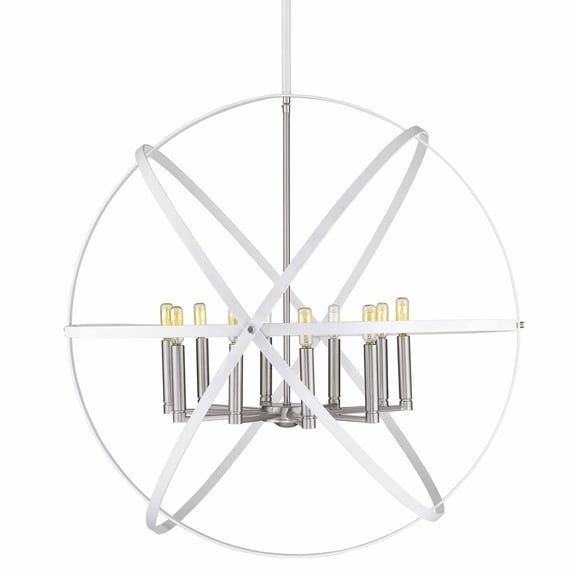 Z-Lite 463-36HWH-BN Chandeliers Hammered White and Brushed Nickel Steel Cavallo