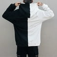 thumbnail image 2 of Jiyugala Men's Colorblock Hoodie Solid Color Hooded Sweatshirt S, 2 of 6