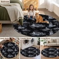 thumbnail image 5 of Nautical Ship Round Area Rug 7Ft Washable Circle Rugs for Dorm Laundry Room, Vintage Black Coastal Lighthouse Mountain Non-Slip Carpet Floor Mats Indoor Outdoor Carpet Runner Aesthetic Home Decor, 5 of 8