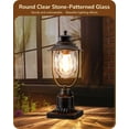 thumbnail image 2 of Dusk to Dawn Outdoor Post Light, Pole Light Fixture with Pier Mount Base, Waterproof Exterior Lamp Post Lantern Head, Clear Stone-Patterned Glass, for Driveway Yard Fence Garden Patio, 2 of 16