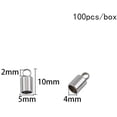 thumbnail image 3 of 100pcs Barrel End Caps Stainless Steel Cord Ends 4mm Inner Diameter Smooth End Caps Terminators Cord Finding for Jewelry Making Kit, 3 of 9