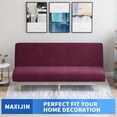 thumbnail image 4 of JIATER Armless Futon Cover Stretch Futon Slipcovers Machine Washable Furniture Protector with Elastic Bottom,Wine Red, 4 of 7