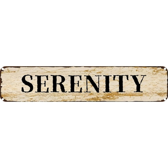 Vintage Metal Tin Sign Serenity Retro Wall Decor for Home, Cafe, and Garden - Aluminum Sign for Men & Women 4"x16"