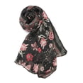 thumbnail image 2 of Bufandas De Poliéster Playa Grande Mantón Envolturas Estilo Vintage Para Mujeres Negro 71"x35.5", 2 of 6