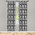 thumbnail image 3 of Ambesonne Abstract Curtains, Asymmetric Greyscale, Pair of 28"x63", Black Grey White, 3 of 5