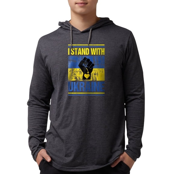 CafePress - Support Ukraine I Stand With Long Sleeve T Shirt - Mens Hooded Shirt