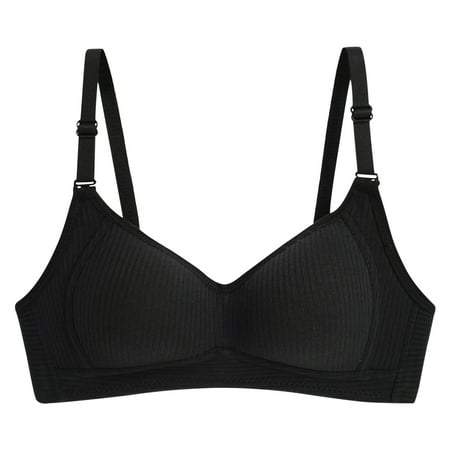 

Wireless Bra For Women Push-Up Feamle Solid Black 32