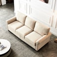 thumbnail image 2 of Beige Linen Fabric With Storage Boxes: Construction, Soft Cushions, Quick Installation Comfy Detachable Storage: Solid Wood Legs, Metal Frame, Supple Upholstery, 2 of 6