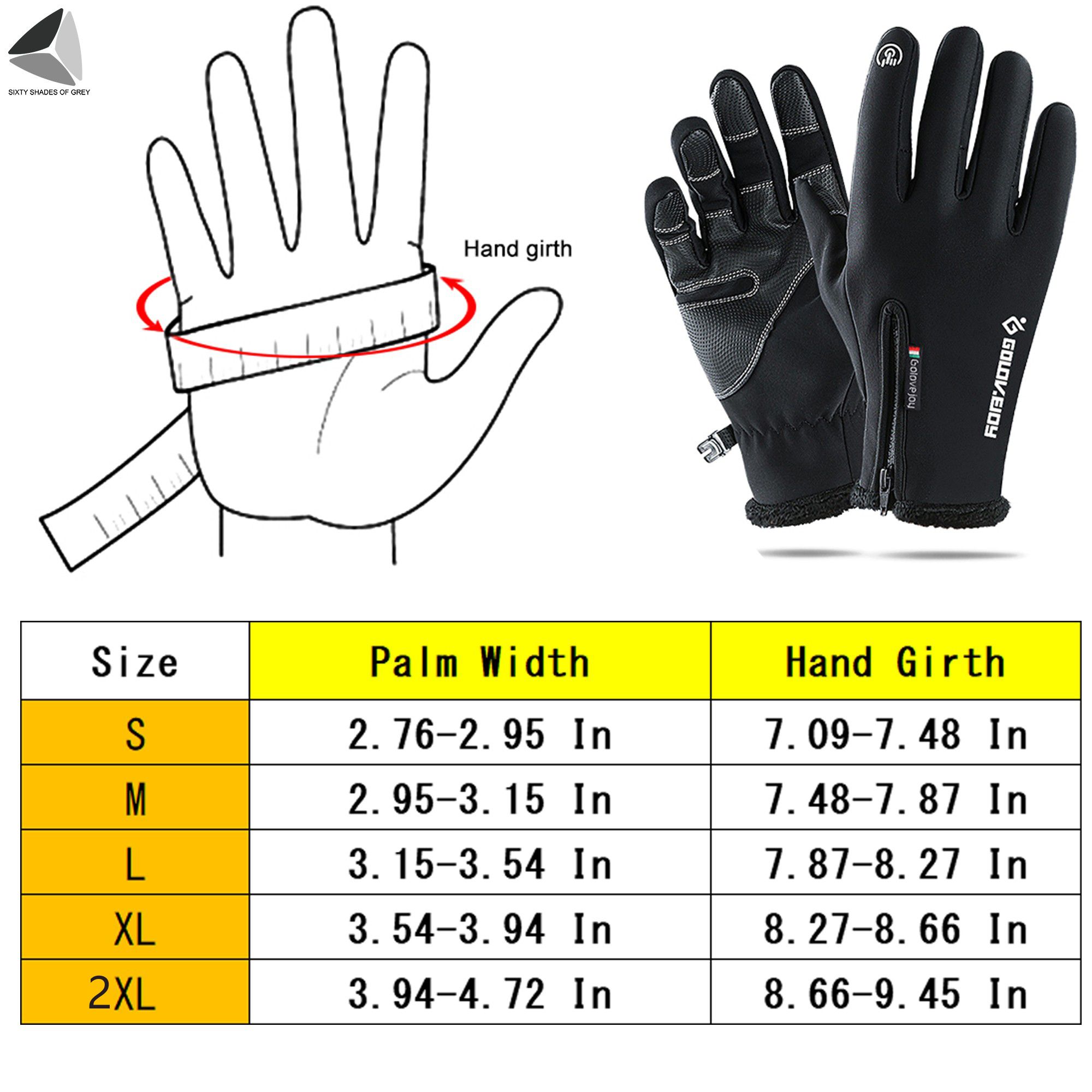 PULLIMORE 2 Pairs Winter Warm Gloves for Men Women Waterproof Touchscreen Gloves Non-Slip Mittens for Skiing Driving Cycling Running (2XL, Black) - image 2 of 9