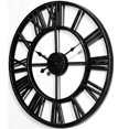 thumbnail image 2 of Reloj de pared decorativo, reloj retro europeo con números grandes, reloj de metal silencioso para interiores que funciona con pilas para el hogar, sala de estar, cocina y estudio, 2 of 5