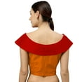 thumbnail image 3 of eloria Women's Art Silk Boat Neck Sleevless Partywear Filler Blouse Top, Color : Mustrad & Red, 3 of 6