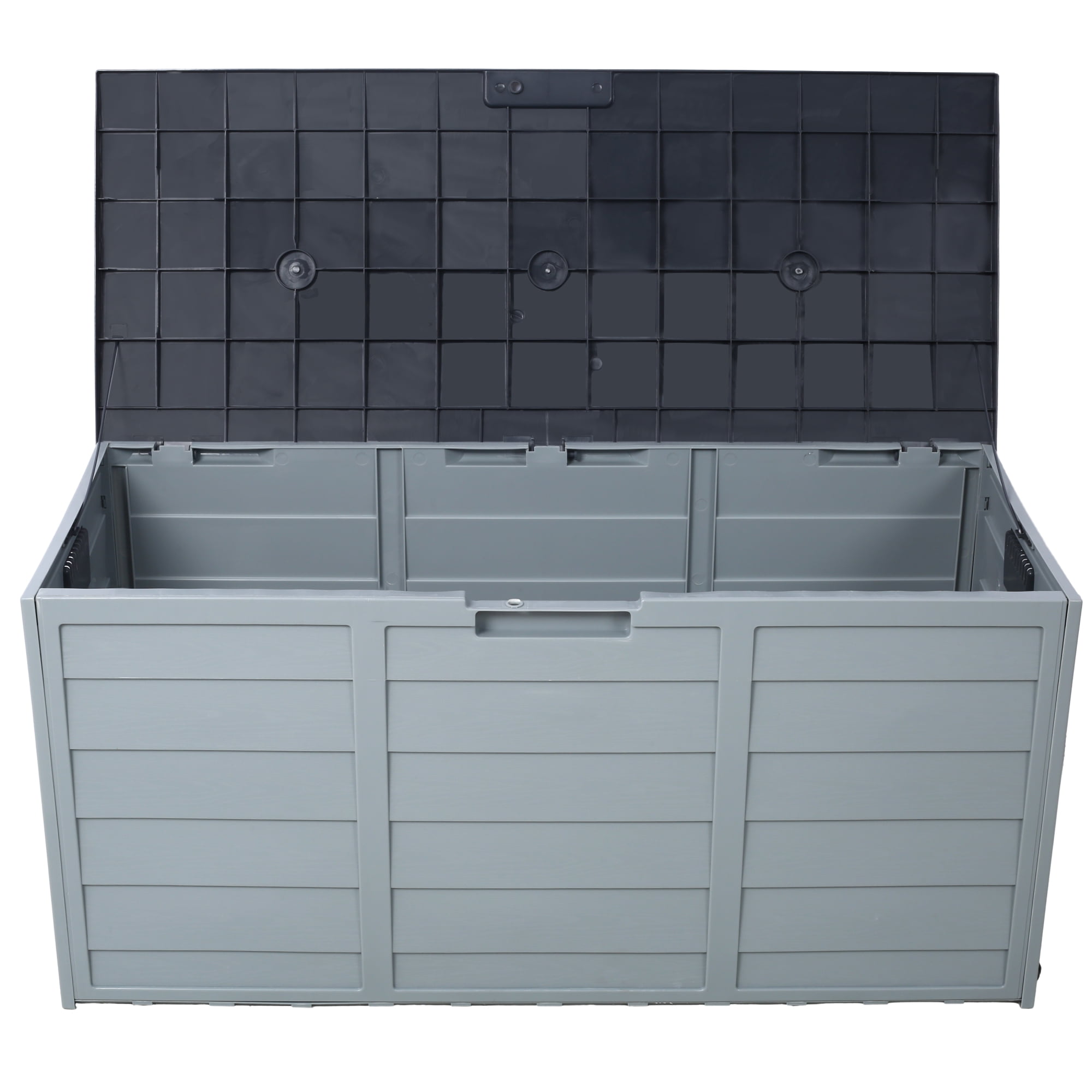 UV Pool Deck Box Storage Shed Bin Backyard Patio Outdoor Wheel,75 Gallon Resin Deck Box-Organization and Storage for Patio Furniture