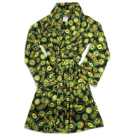 Bee Odd - Big Boys Bobbo Cozy Fleece Robe Black / 7/8