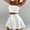 A217 White, variant on Women's Two Piece Set Shiny Metallic Skirt And Bandeau Top Strapless Crop Top Mini A-Line Pleated Skater Skirt Stretchy Outfit For Rave Music Festival Clubwear Performance