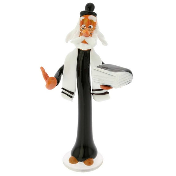 GlassOfVenice Murano Glass Rabbi with Talmud