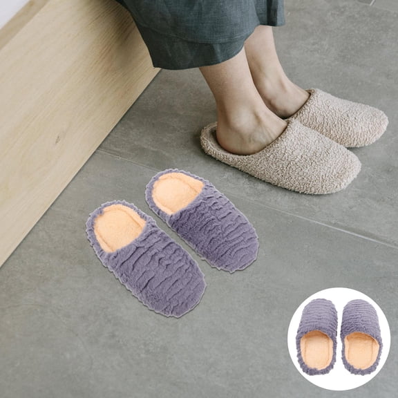 LOLIPPYY 1 Pair Grey Sole Slippers for Couples, Indoor Non- House Shoes with Comfort