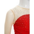 thumbnail image 4 of Sholeno Kids Girls Figure Skating Dress Mesh Splice Competition Leotard Ballet Lyrical Dance Costume Red 14, 4 of 7