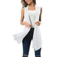 thumbnail image 2 of Qiyuancai Cardigan Sans Manches pour Femmes, Ouvert devant, Ourlet Asymétrique, Blouse Ample Décontractée, 2 of 7