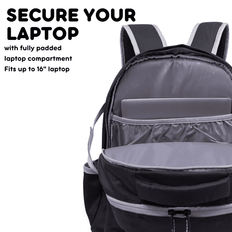 atom multi purpose laptop backpack Anti-theft Rucksack Travel Business USB Charger Side mesh pockets fit a water bottle or travel mug J World New York Atom