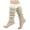 Beige, variant on Knit Socks for Women, Wool Blend Winter Foot Warmers, Long Cuff Yoga Sock Toppers, Crew Length for Casual Wear and Cold Weather