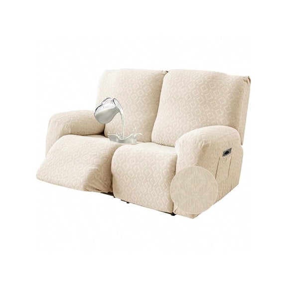 Gennia Waterproof Recliner Loveseat CoverStretch Reclining Sofa Covers with Pockets Washable Lazy Boy Recliner Slipcovers Leakproof Couch Protector for Pets Dog and Cat 2 Seat Beige