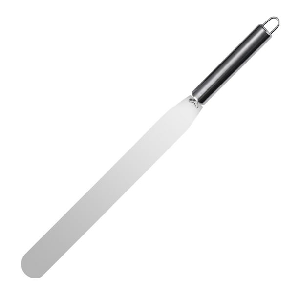 Espátula desplazada con espátula y raspador para pasteles. Espátula de acero inoxidable para glaseado de pasteles. Espátula para hornear pasteles. Espátula para decorar pasteles. Esparcidor de glasea