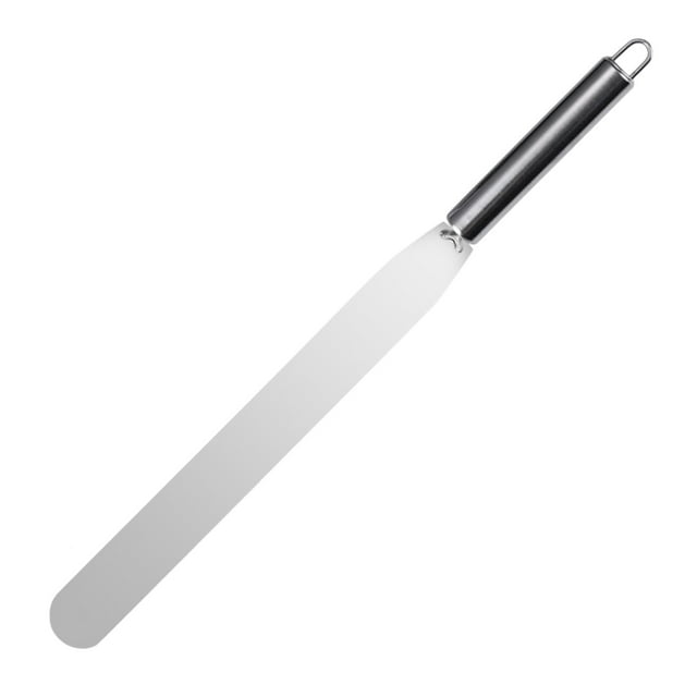 Leodye 1PCS Stainless Steel Cake Decorating Set - offset Spatula & Icing Scraper, Baking Tools -14.37x1.18x0.39in