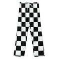 thumbnail image 3 of Small Black White Check Motorsport Race Flag Checkered Pajama Pants Breathable with Pockets Pajamas For Lady Vintage Sleeping Pants Bedroom Homewear, 3 of 6